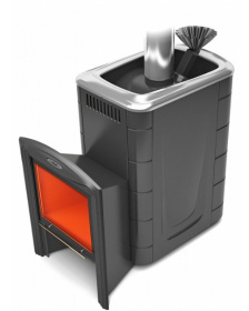 Банная печь Гейзер Супер Inox Витра ЗК антрацит