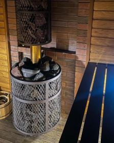 Чугунная банная печь Атмосфера М сетка