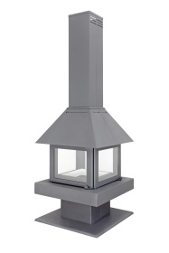 Печь-камин Эклипс островной 4D графит