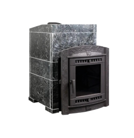 Чугунная банная печь Атмосфера L в облицовке «Пироксенит»