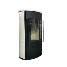 Печь-камин Торонто майолика кремовая