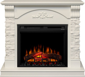 Каминокомплект Prague - Белый /Сланец белый с очагом XHD28L-INT