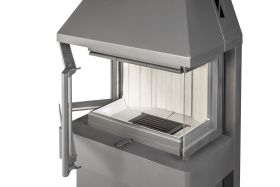 Печь-камин Панорама три стекла графит