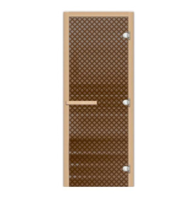 Стеклянная дверь для бани и сауны 1900х700 Мираж