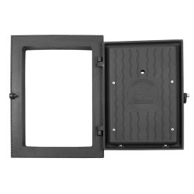 ДКУ-9А Чугунная каминная дверка уплотненная "Камелек" окрашенная 355х475х140