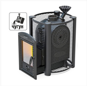Чугунная банная печь Чёрная жемчужина Люмина Плюс Супер Inox