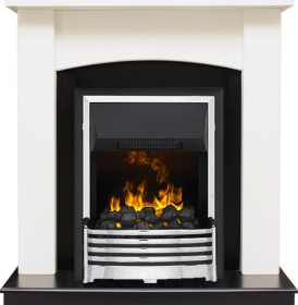 Каминокомплект Baltimore - Слоновая кость, черный с очагом Flagstaff