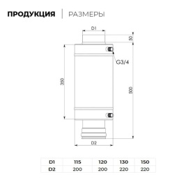 Бак-теплообменник на трубе Ф115 (AISI 201/0,8 мм) 9л