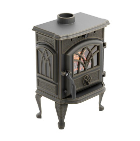 Чугунная печь-камин отопительная ПМЧ-7С, с патиной