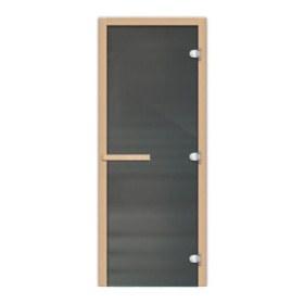 Стеклянная дверь для бани и сауны 2000х800 Графит матовая