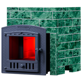 Чугунная банная печь Искандер 25 (П2) Pro Оптима 680/40 Змеевик