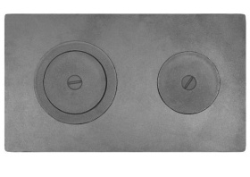 П2-3А Чугунная плита цельная с двумя отверстиями для конфорок 710х410х20