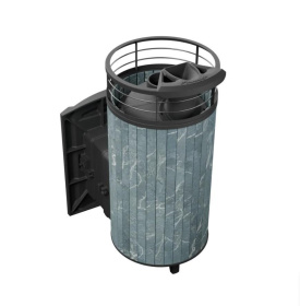 Чугунная банная печь Атмосфера XL Талькохлорит ламель+сетка с газовой горелкой