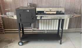 Печь-Мангал Pro BBQ + чугунные конфорки, термометр