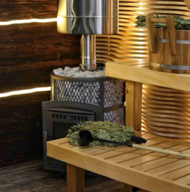 Чугунная банная печь Атмосфера М КТТ сетка