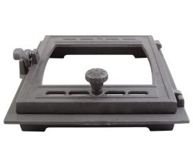 ДТГ-8С Чугунная дверка топочная герметичная "Кижи" окрашенная со стеклом 340х370х130