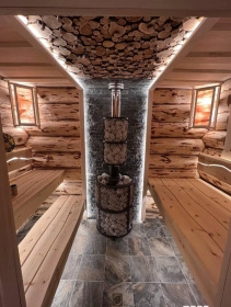 Чугунная банная печь Атмосфера L сетка из нержавеющей стали