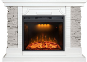 Каминокомплект Avignon - Белый / Сланец серый с очагом Emerald 23