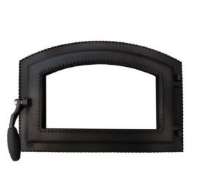 ДКГ-10АС Чугунная дверка каминная герметичная "Каравай-2" окрашенная без стекла 500х360х121,1