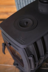 Чугунная печь-камин отопительно-варочная «Бахта 2» серая