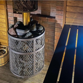 Чугунная банная печь Атмосфера М нержавеющая сетка