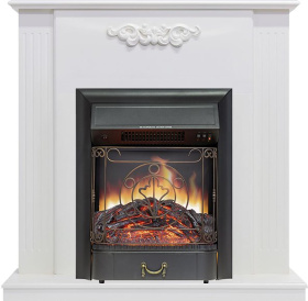 Каминокомплект Lumsden - Белый дуб с очагом Majestic FX Black