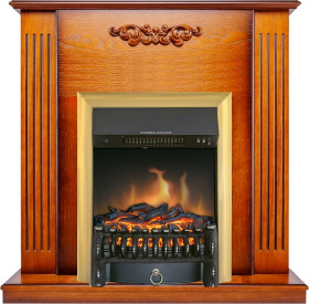 Каминокомплект Lumsden - Дуб антик с очагом Fobos FX Brass