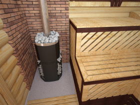 Печь для бани Русь сетка 25 Л Панорама