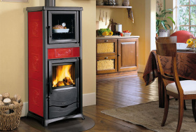 Печь-камин La Nordica TermoRossella Plus c/ Forno D.S.A. BORDEAUX (бордовый)