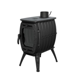 Чугунная печь-камин отопительно-варочная «Бахта 2» черная