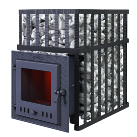 Чугунная банная печь Гроза 24 (М) в сетке